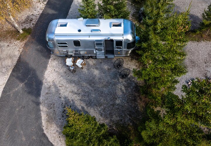 Wohnwagen von oben
